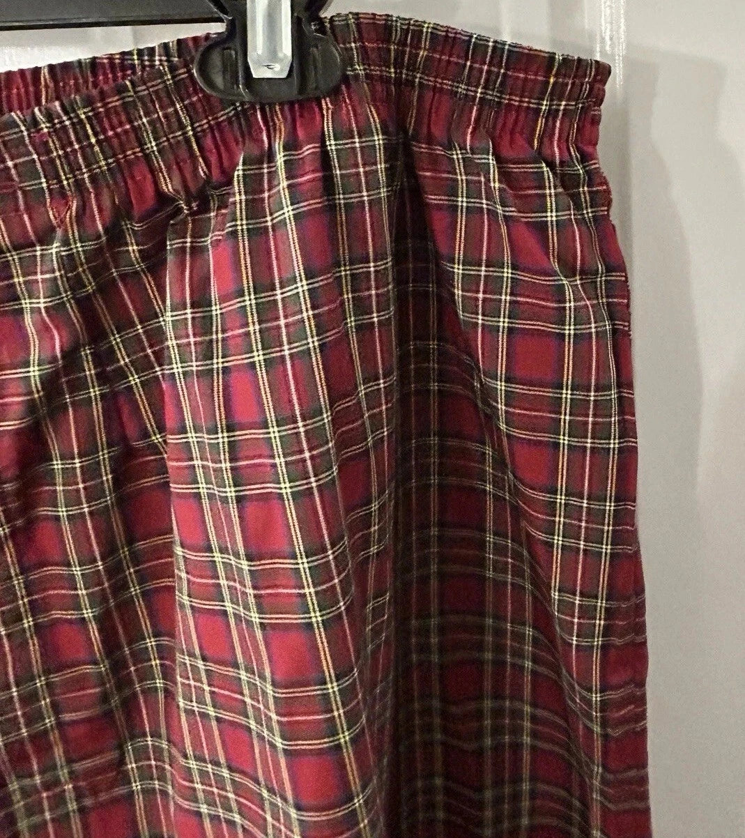 Hanes Men's Size XL Woven Cotton Blend Red Plaid Pajama Set NEW