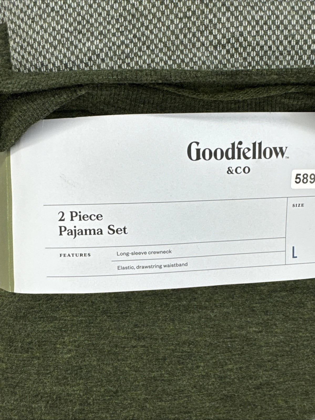 Men’s Solid Elevated Long Sleeve Pajama Set-Goodfellow & Co Olive Green L