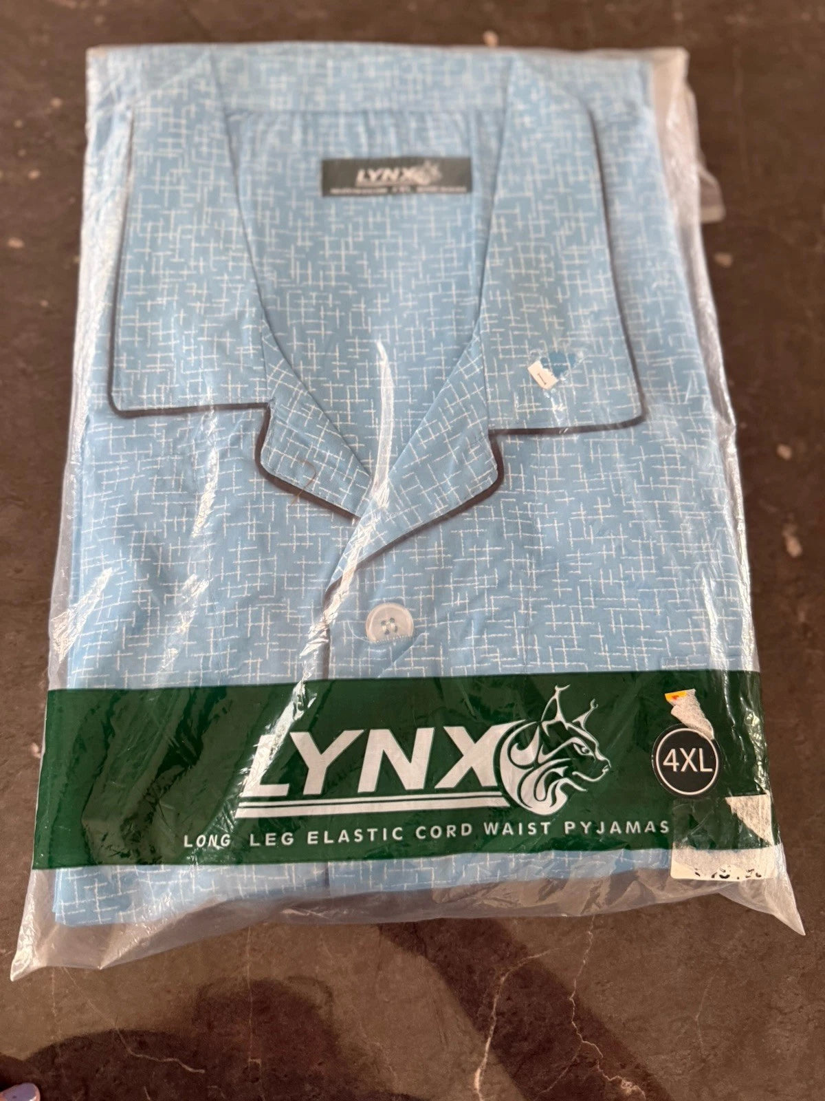 Mens Lynx Sizes 4 X L Bonnie Blue Short Sleeve Long Pant Pyjama Set Pjs
