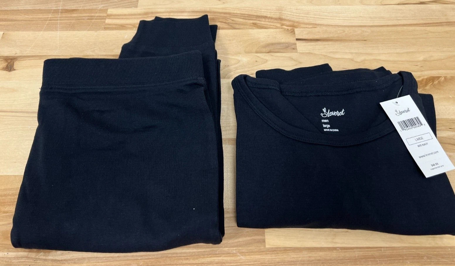 Leveret Men's Navy 2 Piece Pajama Set 100% Cotton Size Large - NWT