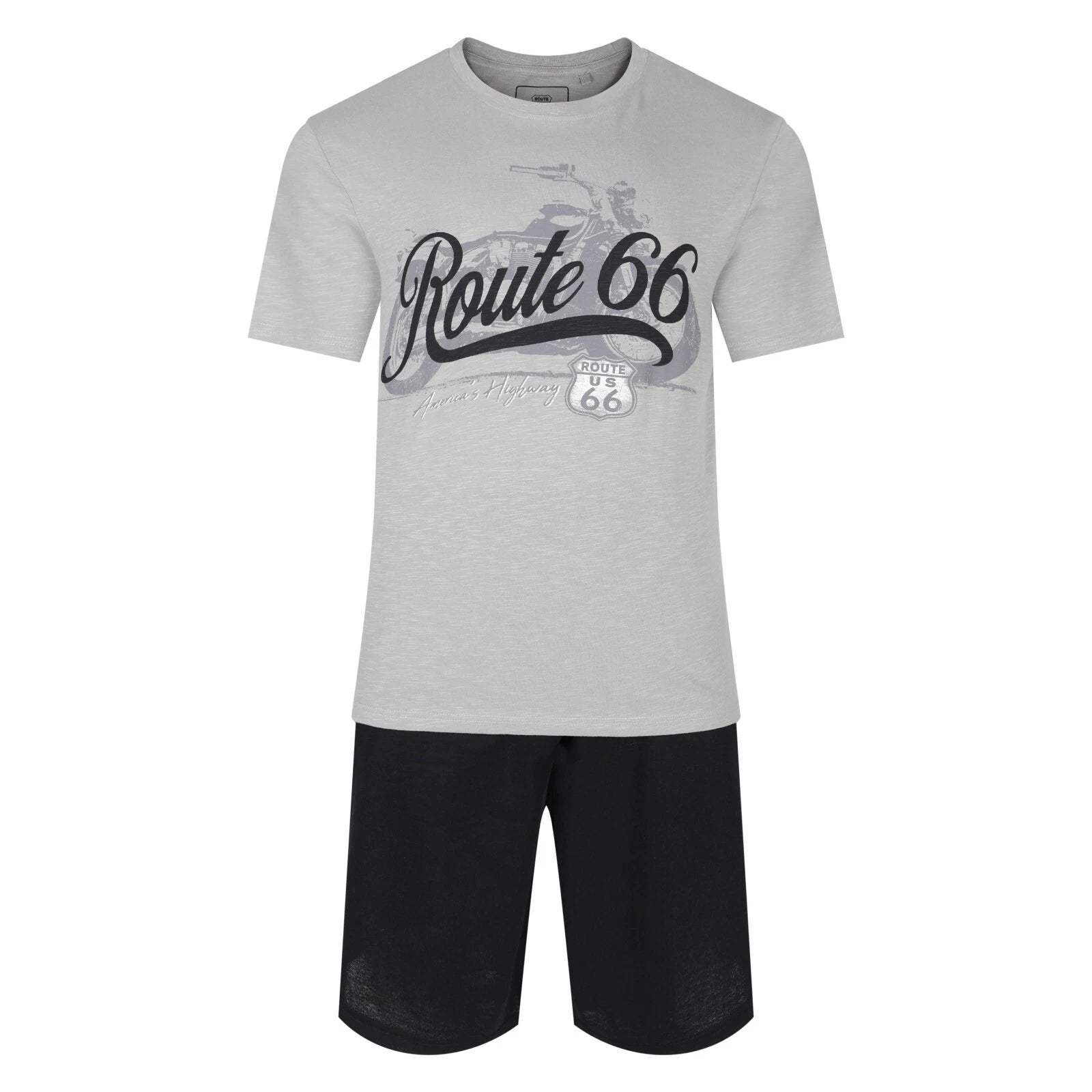 Mens Short Pyjama Set Route 66 PJ Sleep Lounge Night Wear UK S to 3XL New