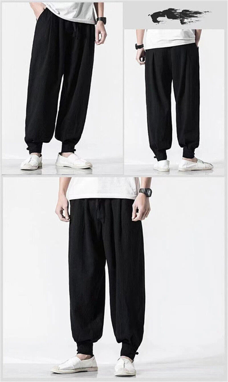 Cotten Tai Chi Pants Wu Shu Pants Martial Art Kung Fu wing chun Pants black blue