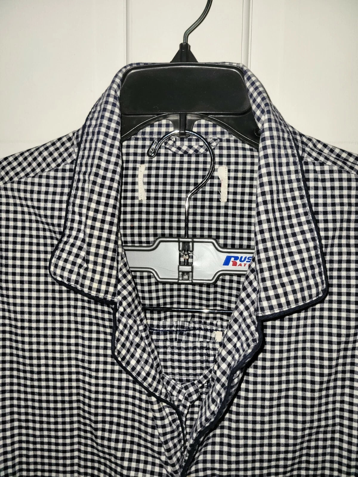 BLACK WHITE Cotton Gingham Check 2 Piece Button Drawstring Pajama Set 2XL XXL