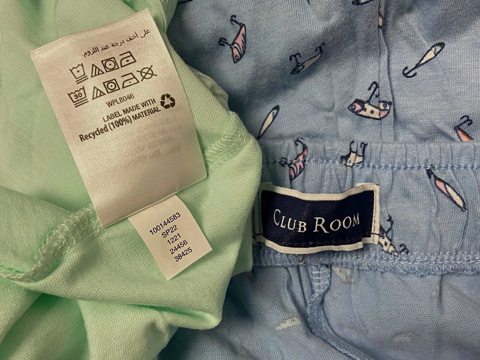 $40 Club Room Men's Green T-Shirt & Printed Pants Lounge Set Sleepwear Size L