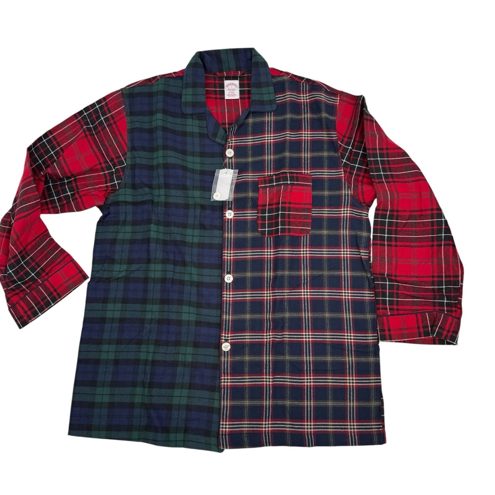 Brooks Brothers Men’s Size Large Pajama Set Mixed Plaid Lightweight Flannel NWT