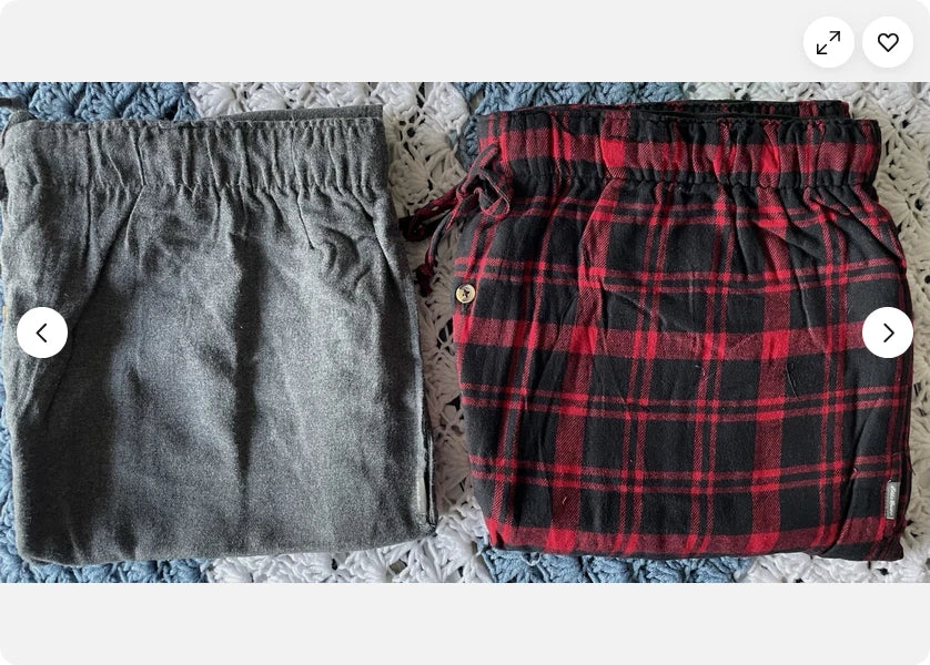 Eddie Bauer Mens 2PK Flannel Sleep Pajama Bottoms(Red Plaid/DK GRAY L)NWOT