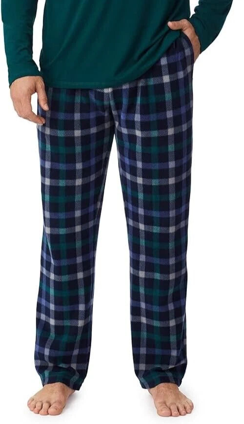Cuddl Duds Mens Cabin Fleece Long Sleeve V-Neck Top and Pajama Pant 2-pc Set, L*