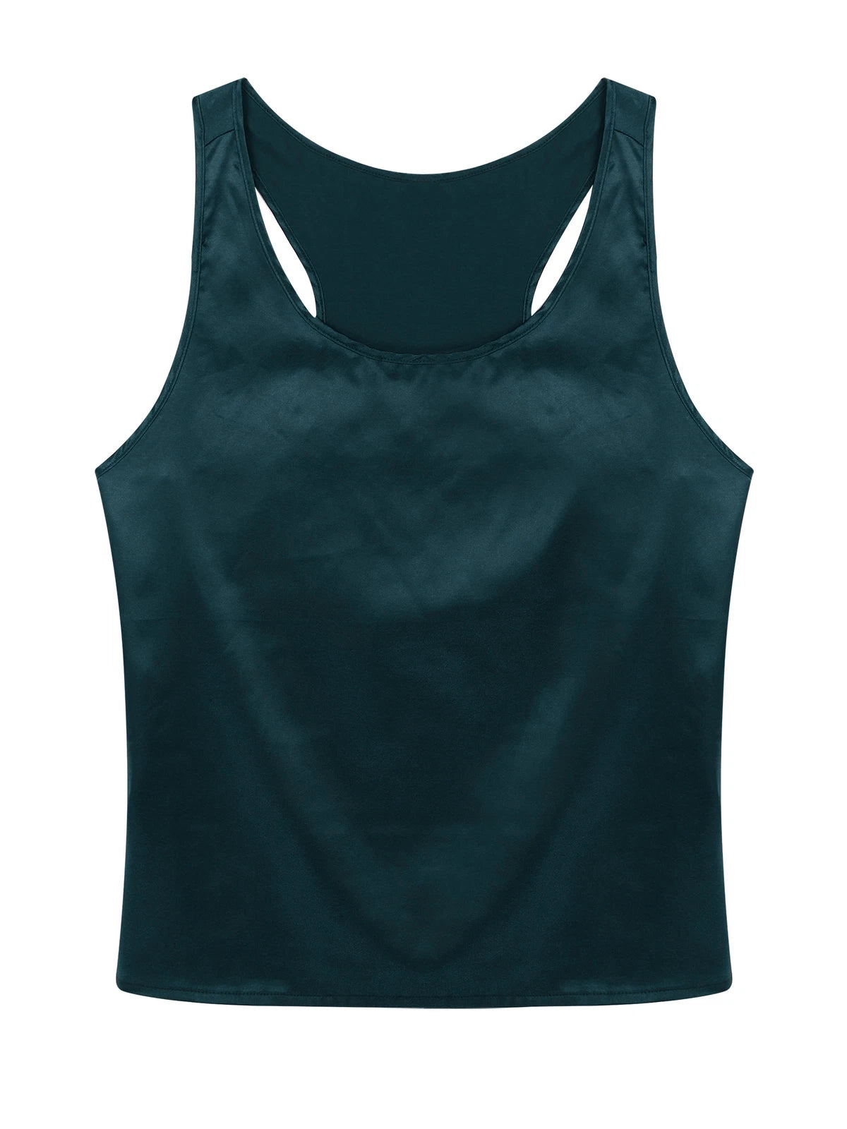 Mens Satin Pajamas Set Sleeveless Tank Top with Shorts Sleepwear Nightwear
