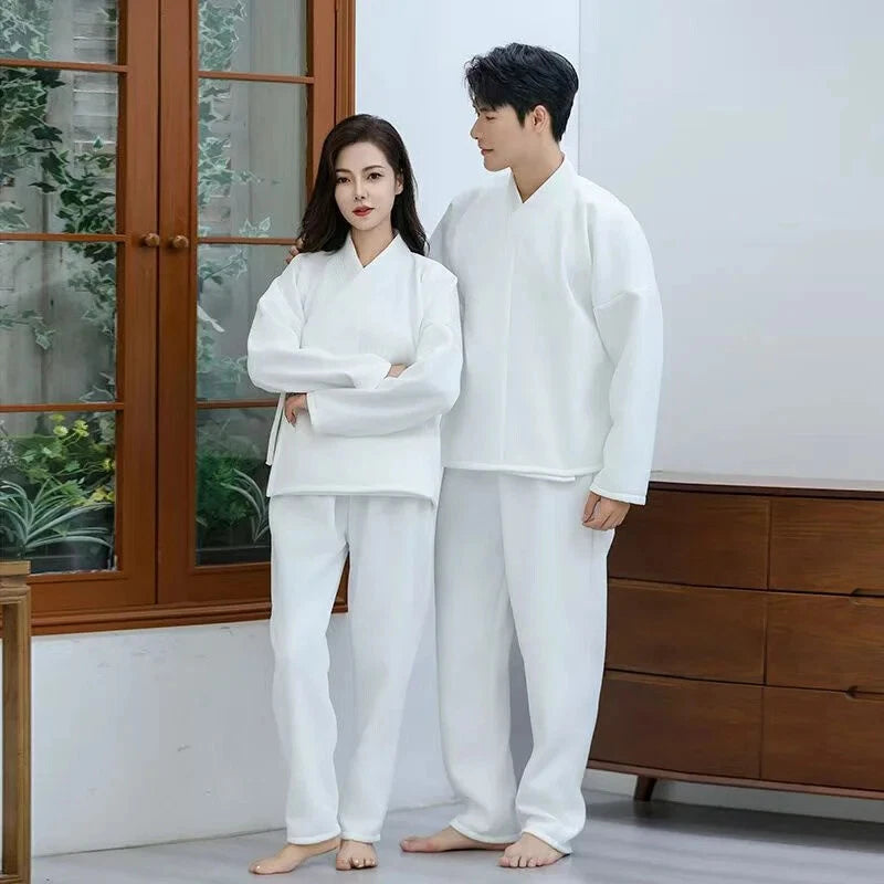 Hanfu Unisex Men Women White Tops Pants Underwear Costume Cosplay Innerwear