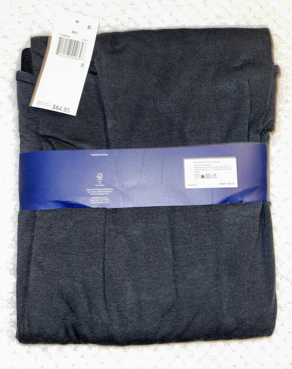 GAP Men's 2-Pc. Heathered Henley Shirt & Shorts Pajama Set. Small. Black. New