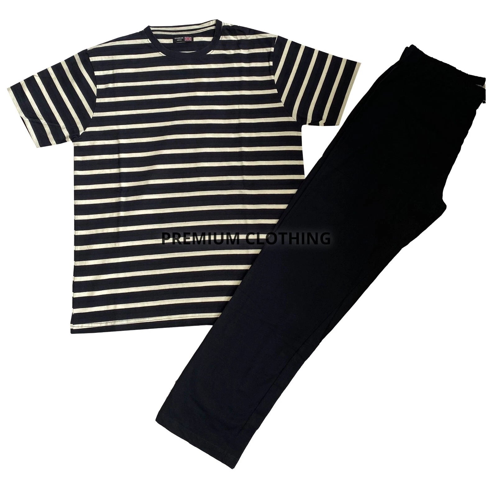 Mens Short Sleeve Pyjamas Set Nighties Cotton Pockets Loungewear Nightwear