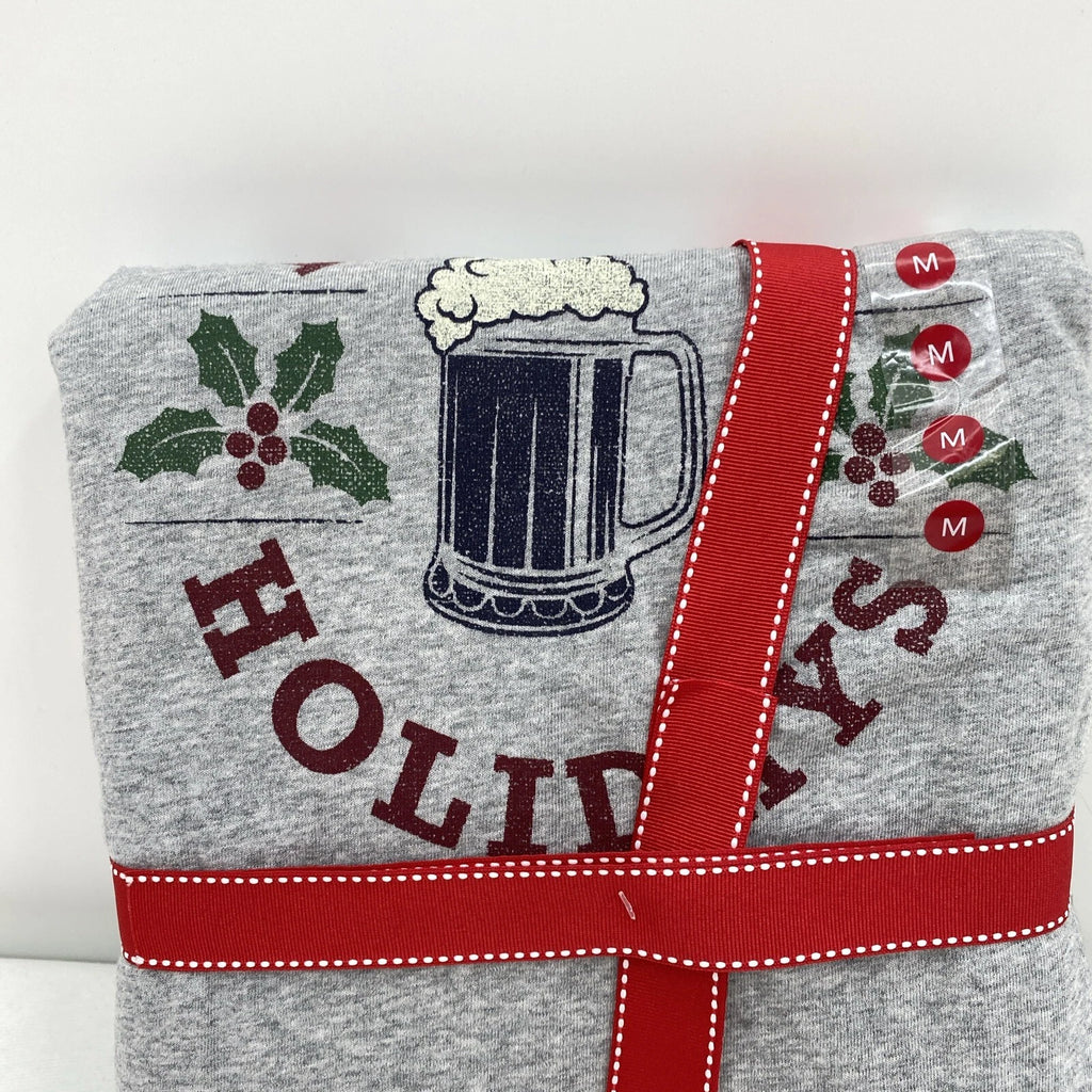 $60 Club Room Mens 2-Piece Pajama Set Hoppy Holidays Fleece Long Sleeve Size M
