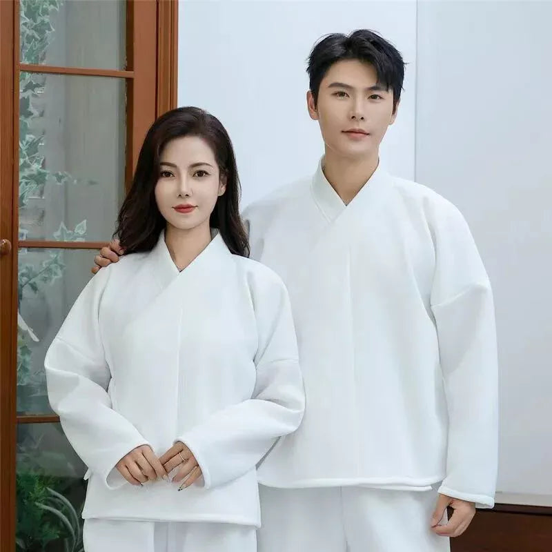 Hanfu Unisex Men Women White Tops Pants Underwear Costume Cosplay Innerwear