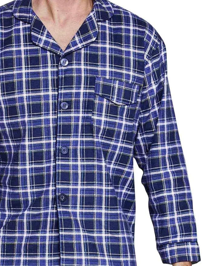 New Men's 'Champion Cambridge' Brushed Cotton Flannelette Checked Pyjamas Set