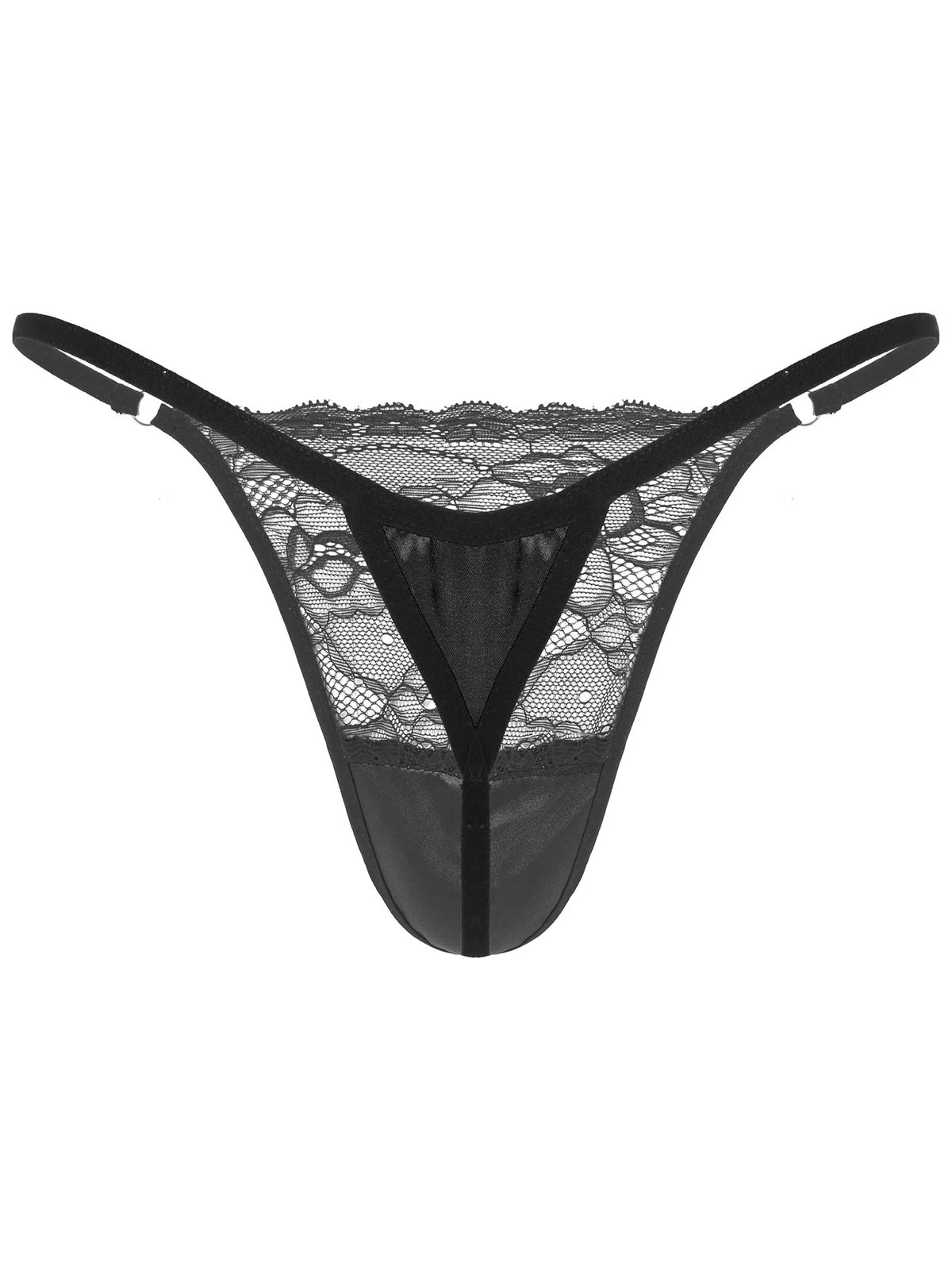 Man Nightwear See Through Set Gay Crossdress Transparent Lingerie Silky Satin