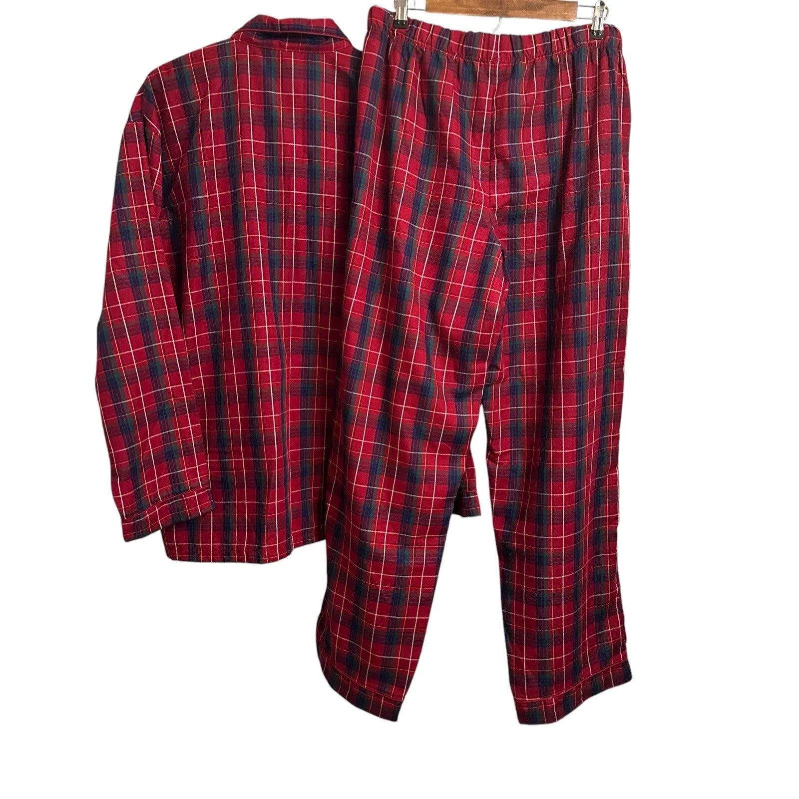 Disney Store Mickey Mouse Pajama Set Men’s Large Plaid Light Flannel Christmas