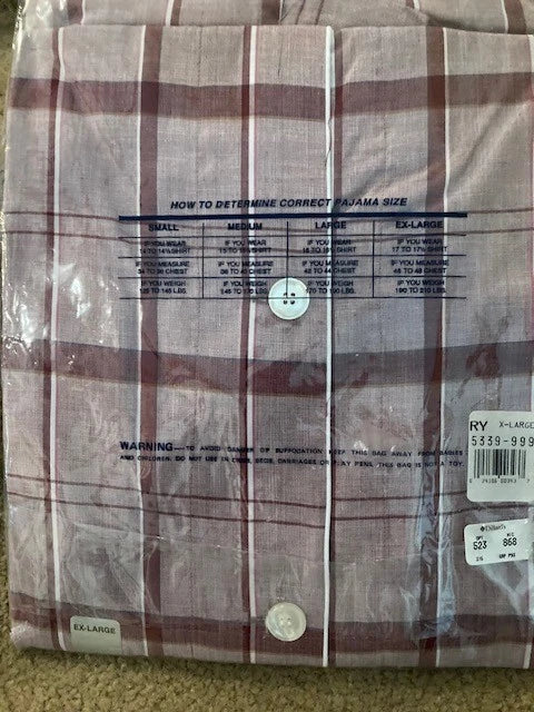 NWT Roundtee & Yorke Mens XL Short Pajama 2PC Set Cotton Polyester Burgandy