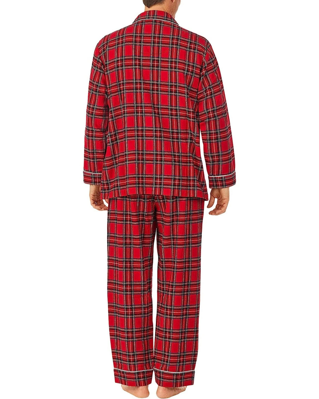 NWT Lanz of Salzburg RED TARTAN PLAID 100% Cotton FLANNEL Pajama Set Men's L