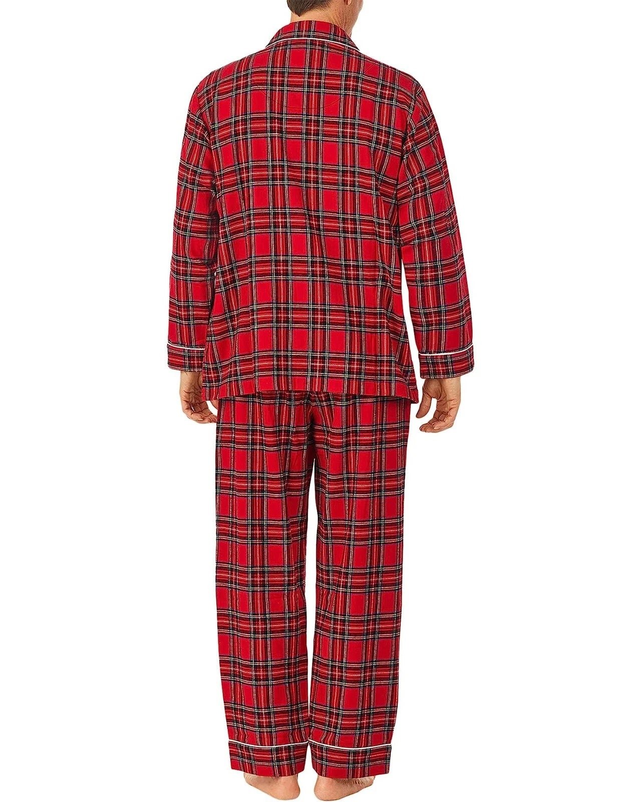 NWT Lanz of Salzburg RED TARTAN PLAID 100% Cotton FLANNEL Pajama Set Men's L