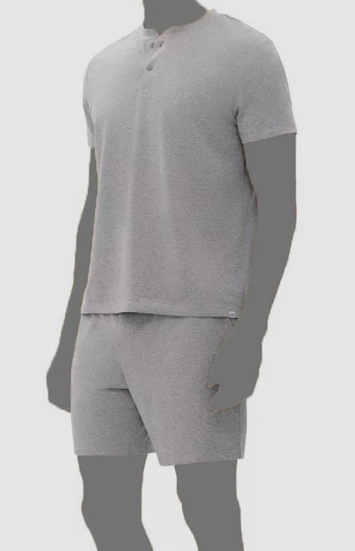Gap Men's Gray Solid 2-Piece Pajama Set Sleepwear Size-Medium