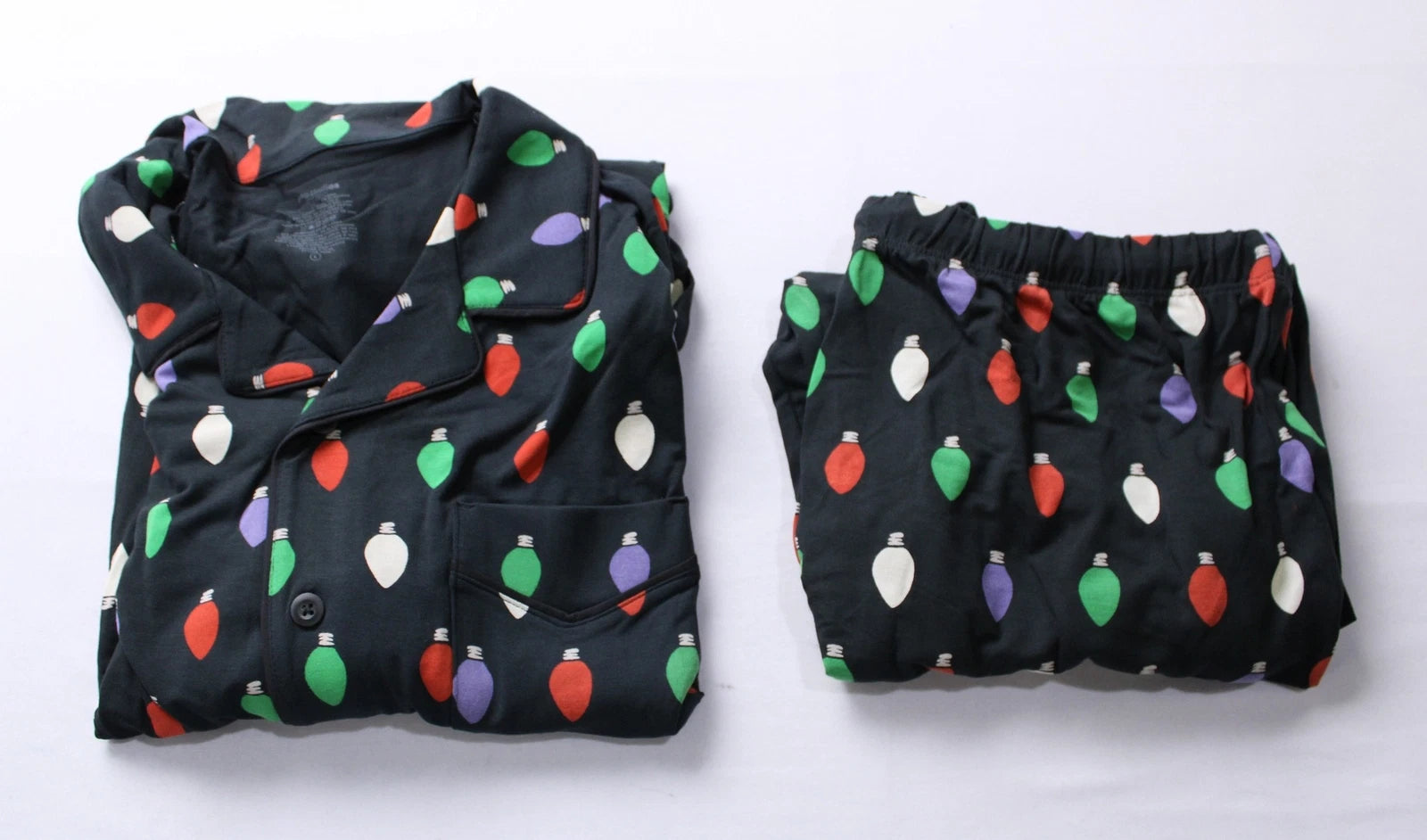 MeUndies Men's Long Sleeve Christmas Lights Pajama Set DM3 Multicolor Large