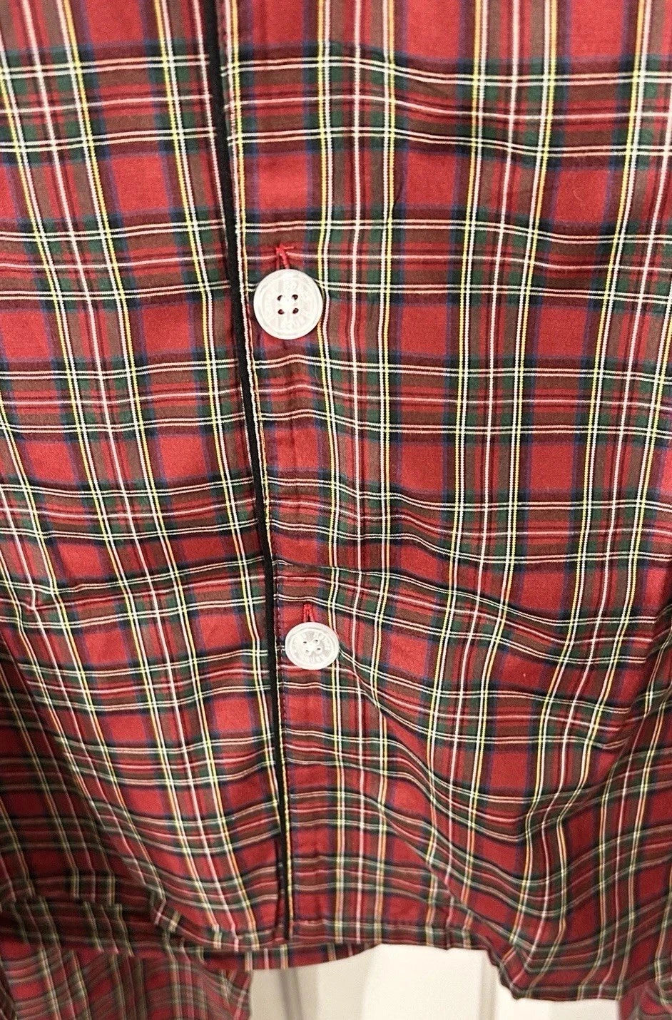 Hanes Men's Size XL Woven Cotton Blend Red Plaid Pajama Set NEW