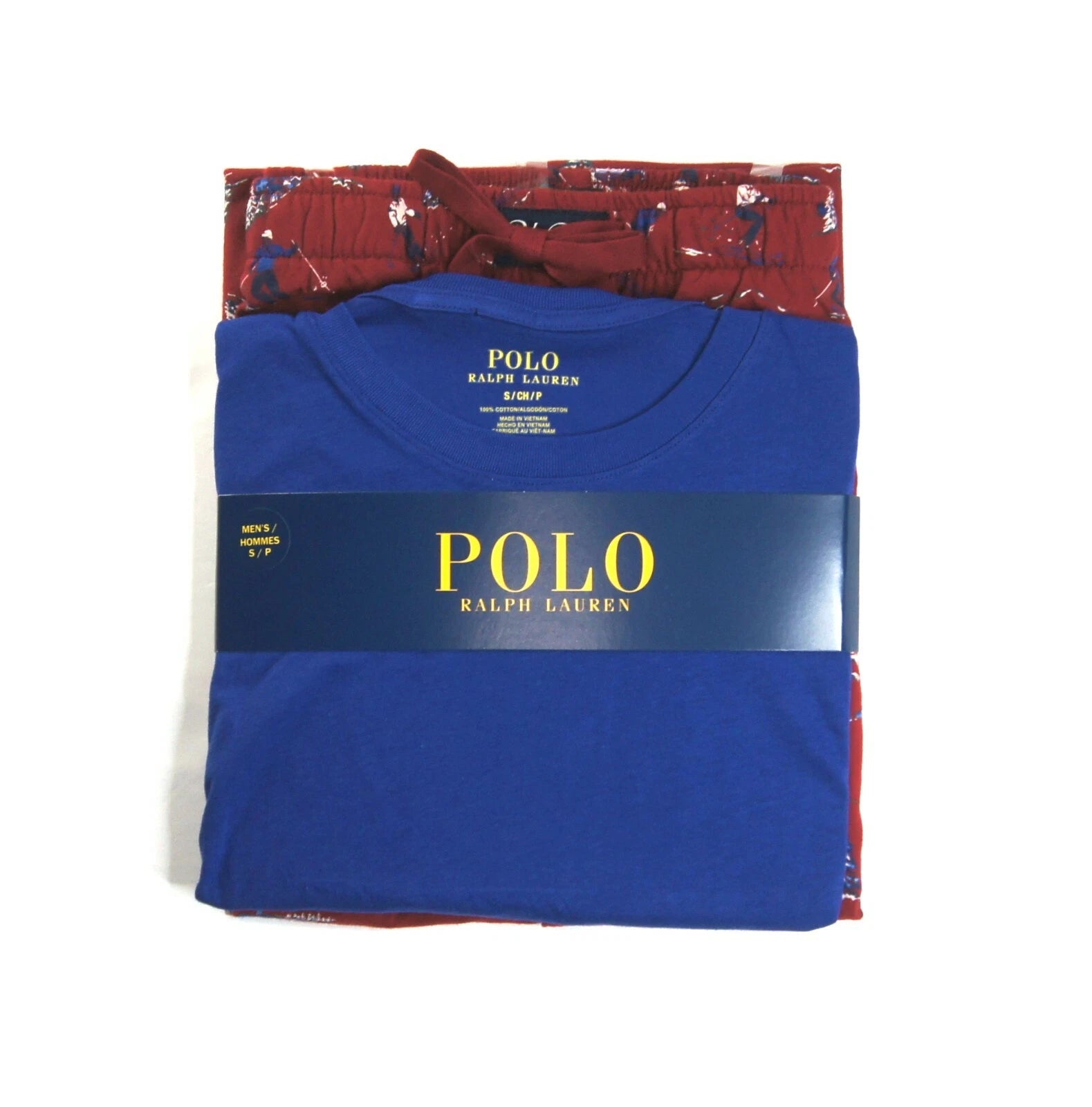 POLO RALPH LAUREN Men's Solid Long-Sleeve T-Shirt & Printed Pajama Pant 2-Pc Set