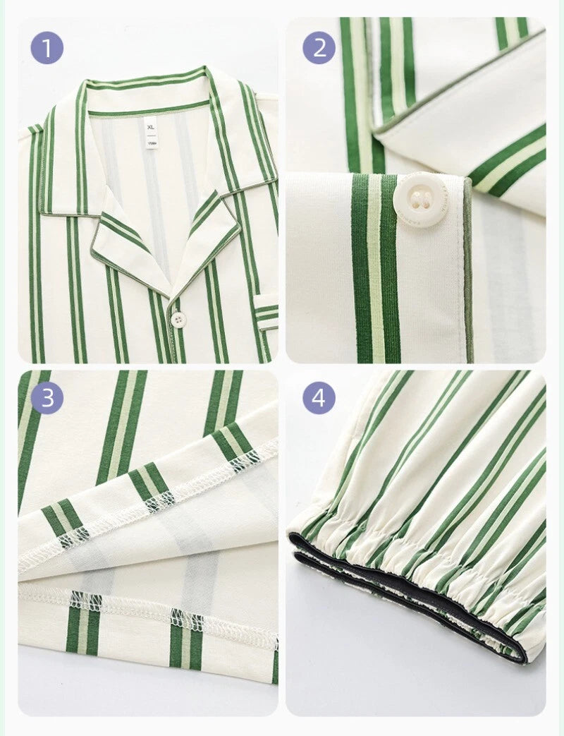 Fashion New Men's Striped Sleepwear Antibacterial Comfortable Fashion Pajama Set