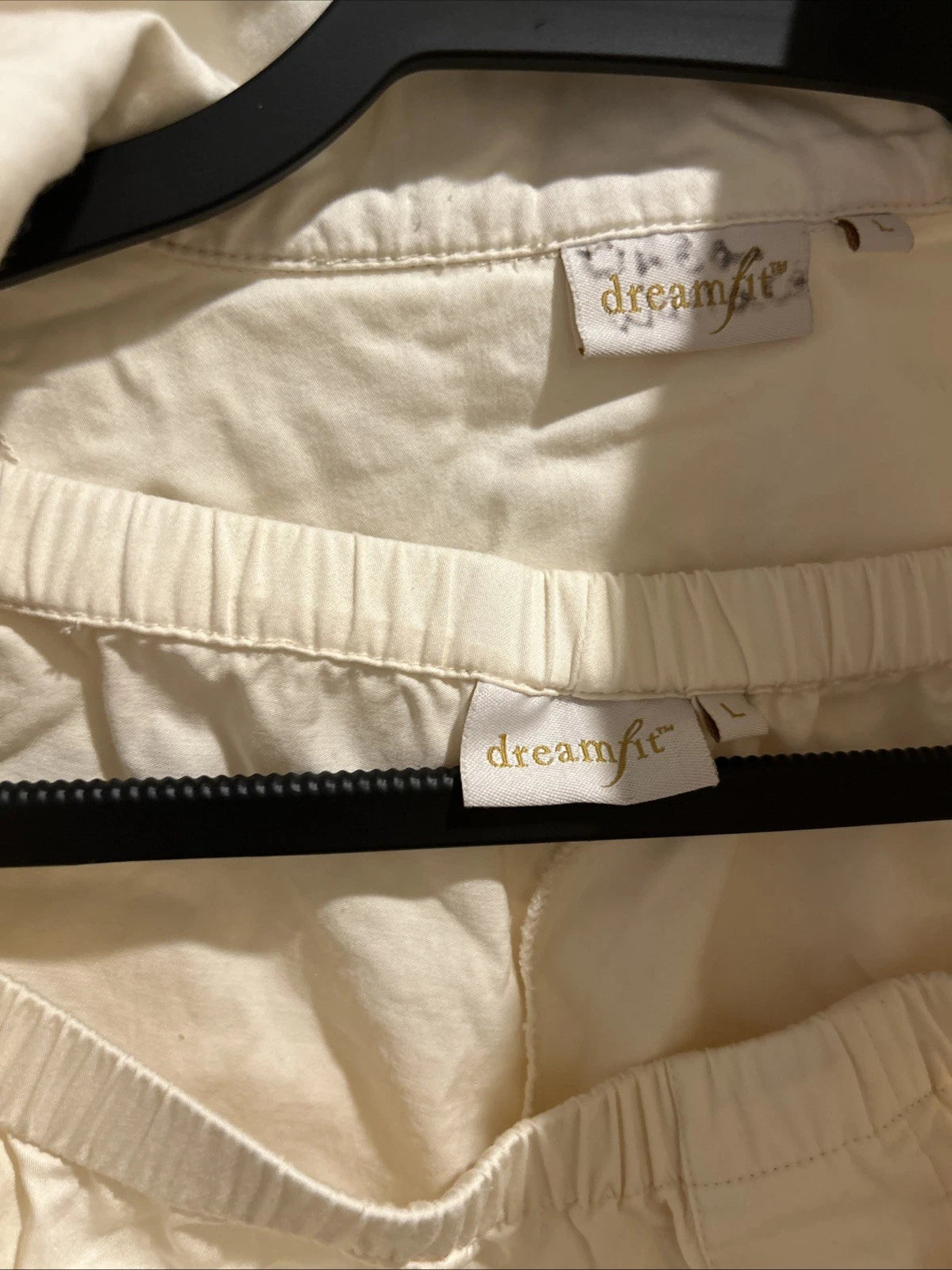 Men’s Dream fit Bamboo Cotton Pajama Set Large Ivory Soft