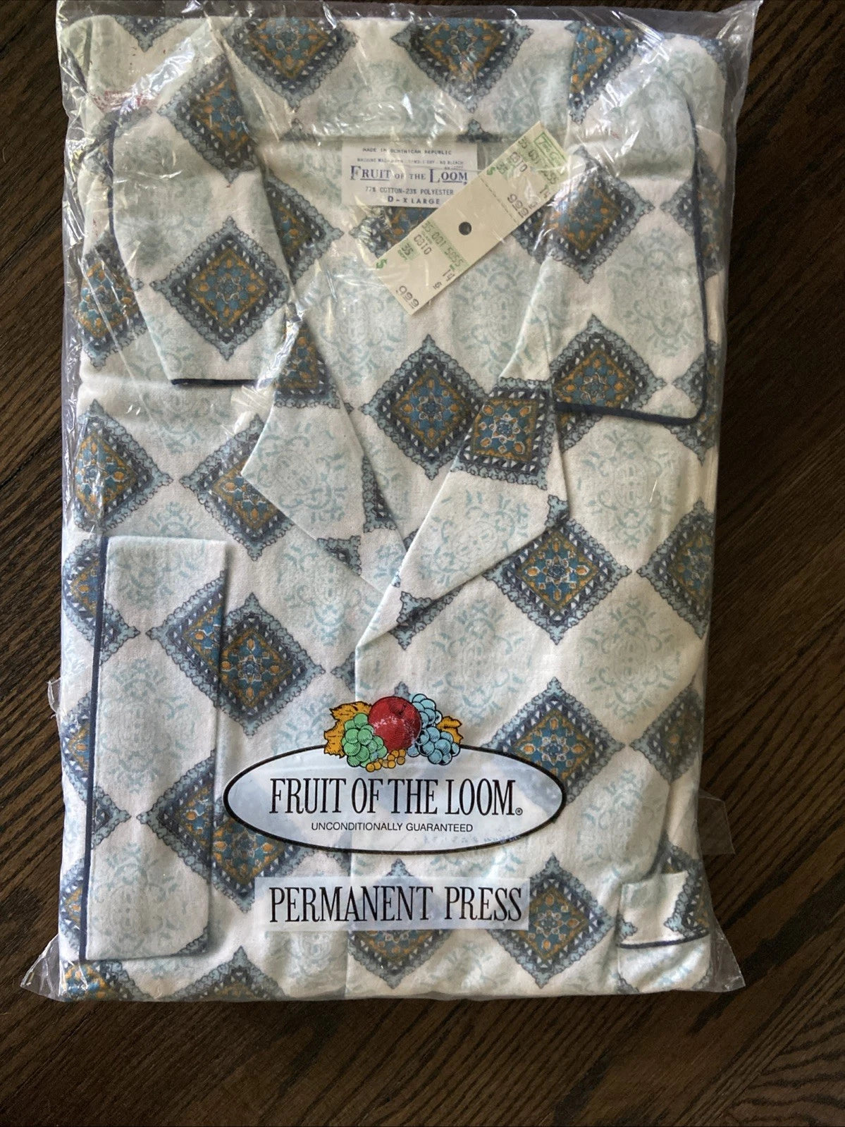 NEW Vintage Fruit of the Loom Mens Pajamas Permanent Press Packaged XL