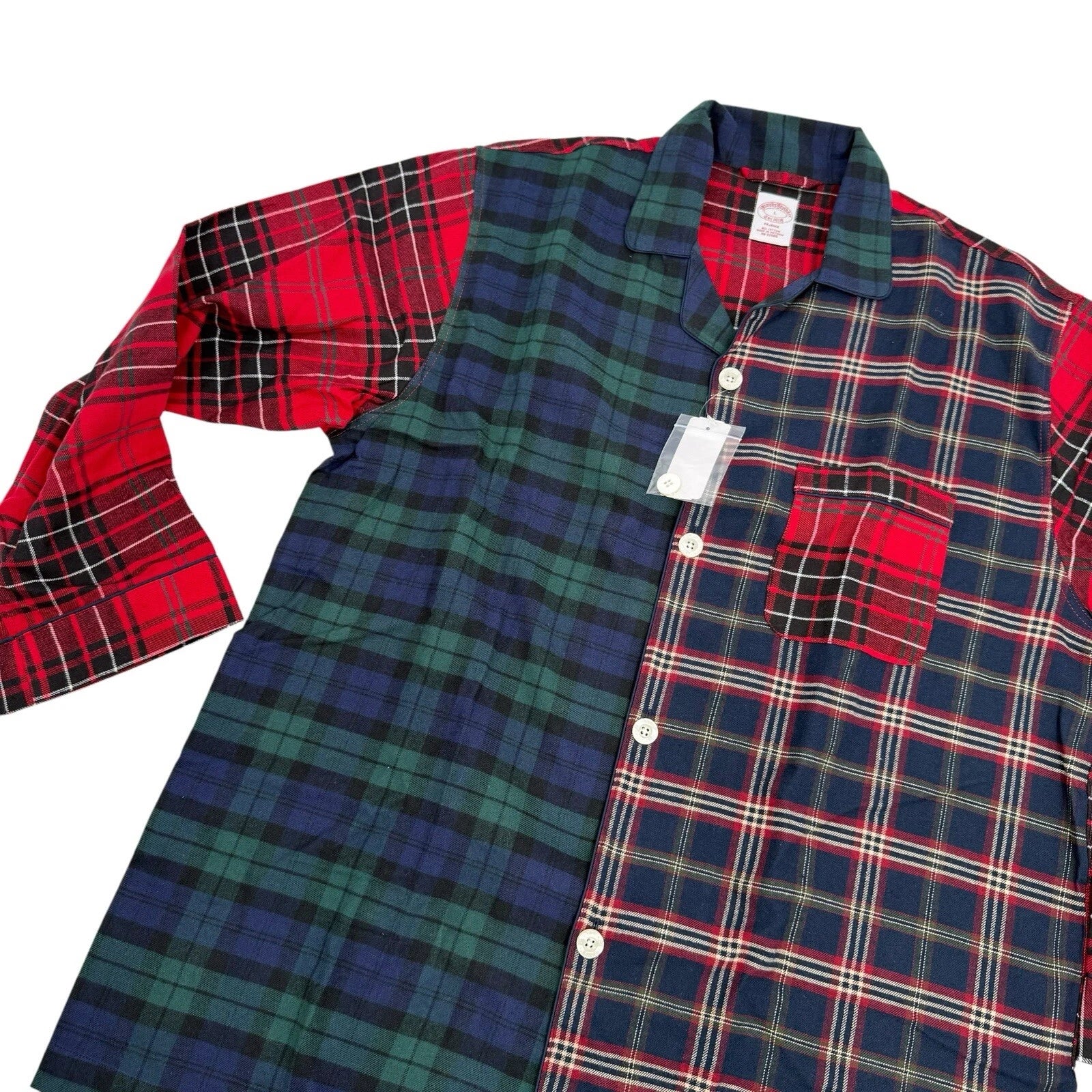 Brooks Brothers Men’s Size Large Pajama Set Mixed Plaid Lightweight Flannel NWT