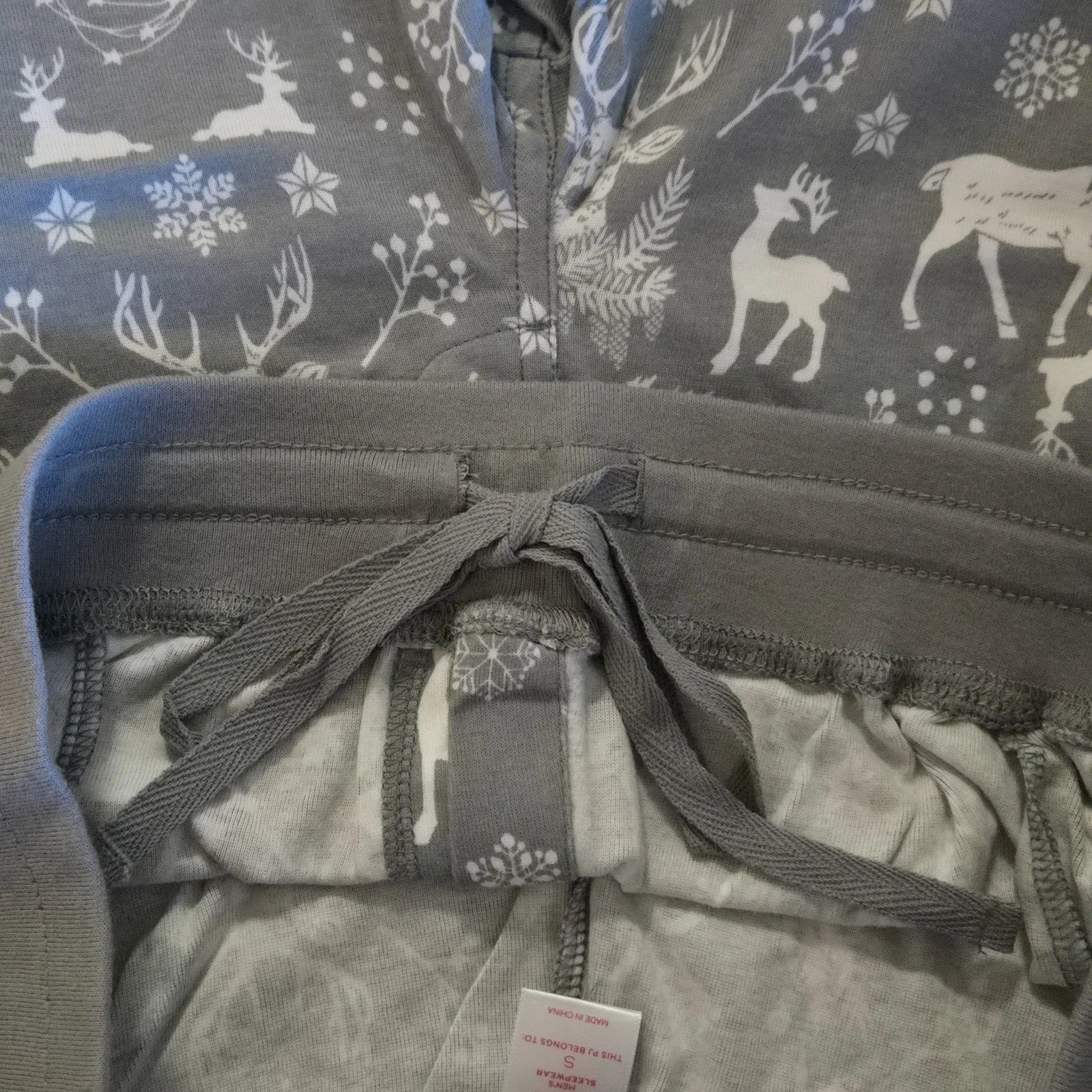 Men's North Pole Trading Company Deer 2 Piece Pajama Set, Grey, S