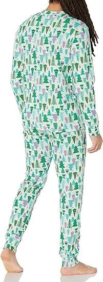 Amazon Essentials Men's 4XL Christmas Tree Soft Knit Long Pajama Set 2 Pc NWT