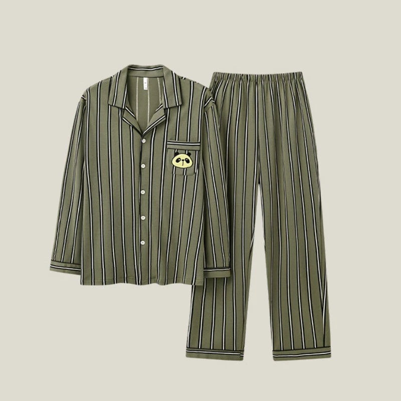 Fashion New Men's Striped Sleepwear Antibacterial Comfortable Fashion Pajama Set