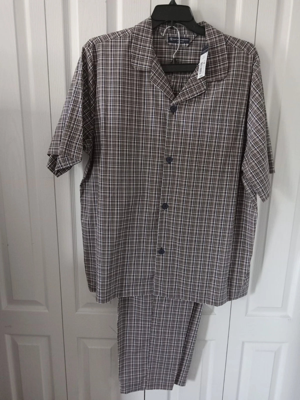 Hart Schaffner Marx Size XL Men's Plaid Short Sleeve Pajama Set (NWT)