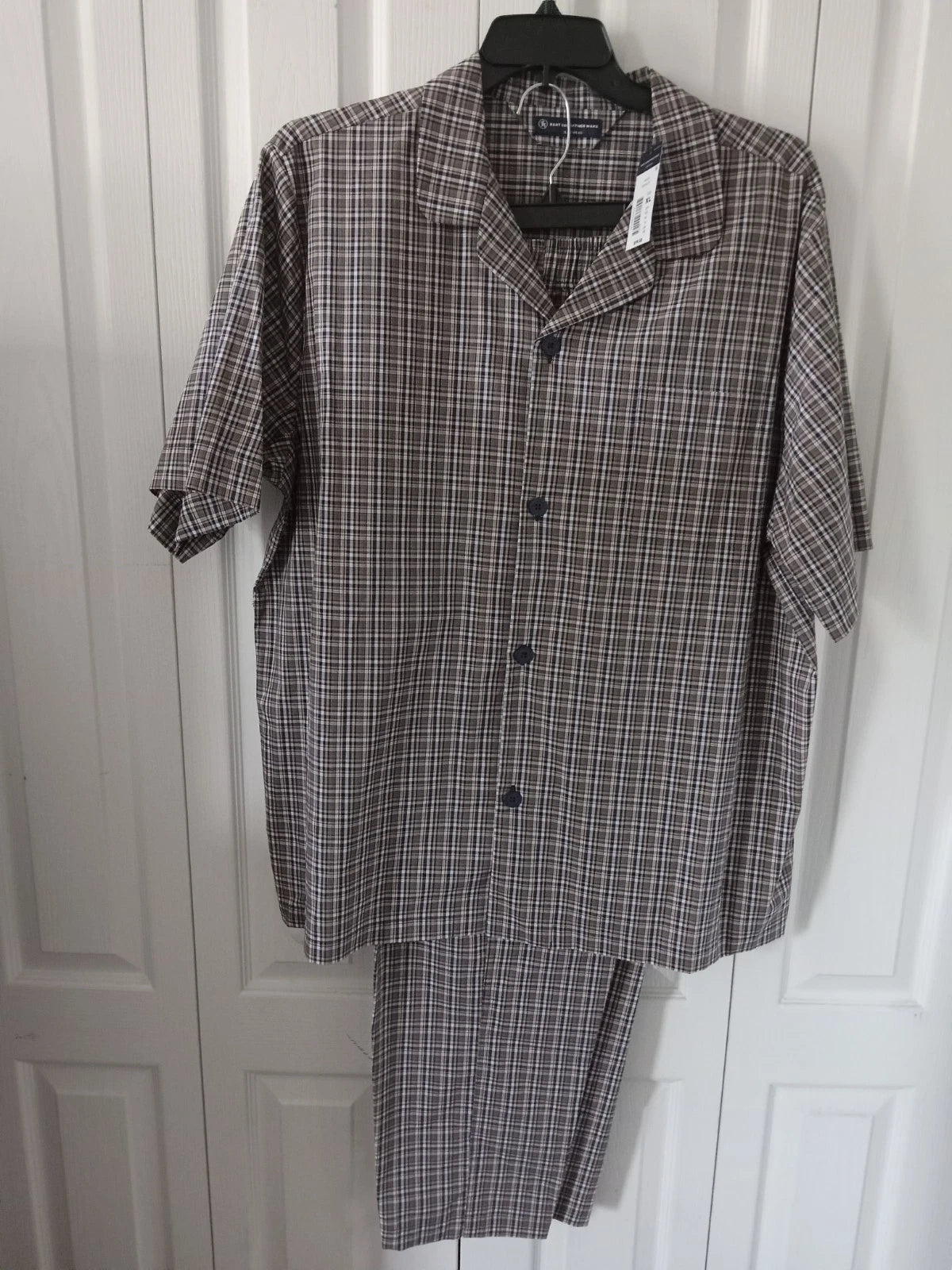 Hart Schaffner Marx Size XL Men's Plaid Short Sleeve Pajama Set (NWT)