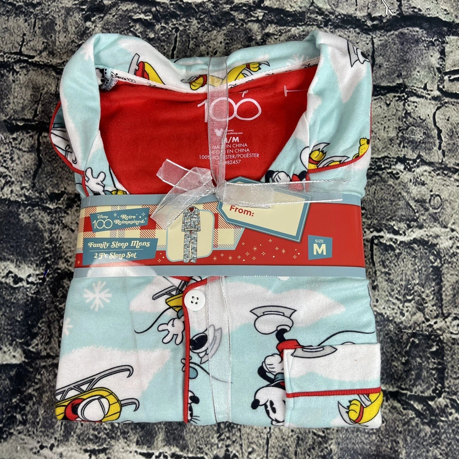 Disney Men's Medium 100 Years Retro Reimagined Family Matching Pajama Set