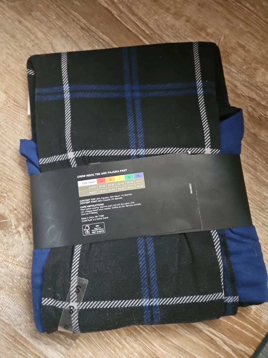 Cuddl Duds Classic Sleep Set Men's Size Small 2pc Swt NWT Relaxed Fit Black/Blue