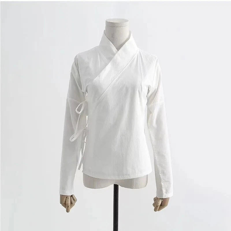 Hanfu Unisex Men Women White Tops Pants Underwear Costume Cosplay Innerwear