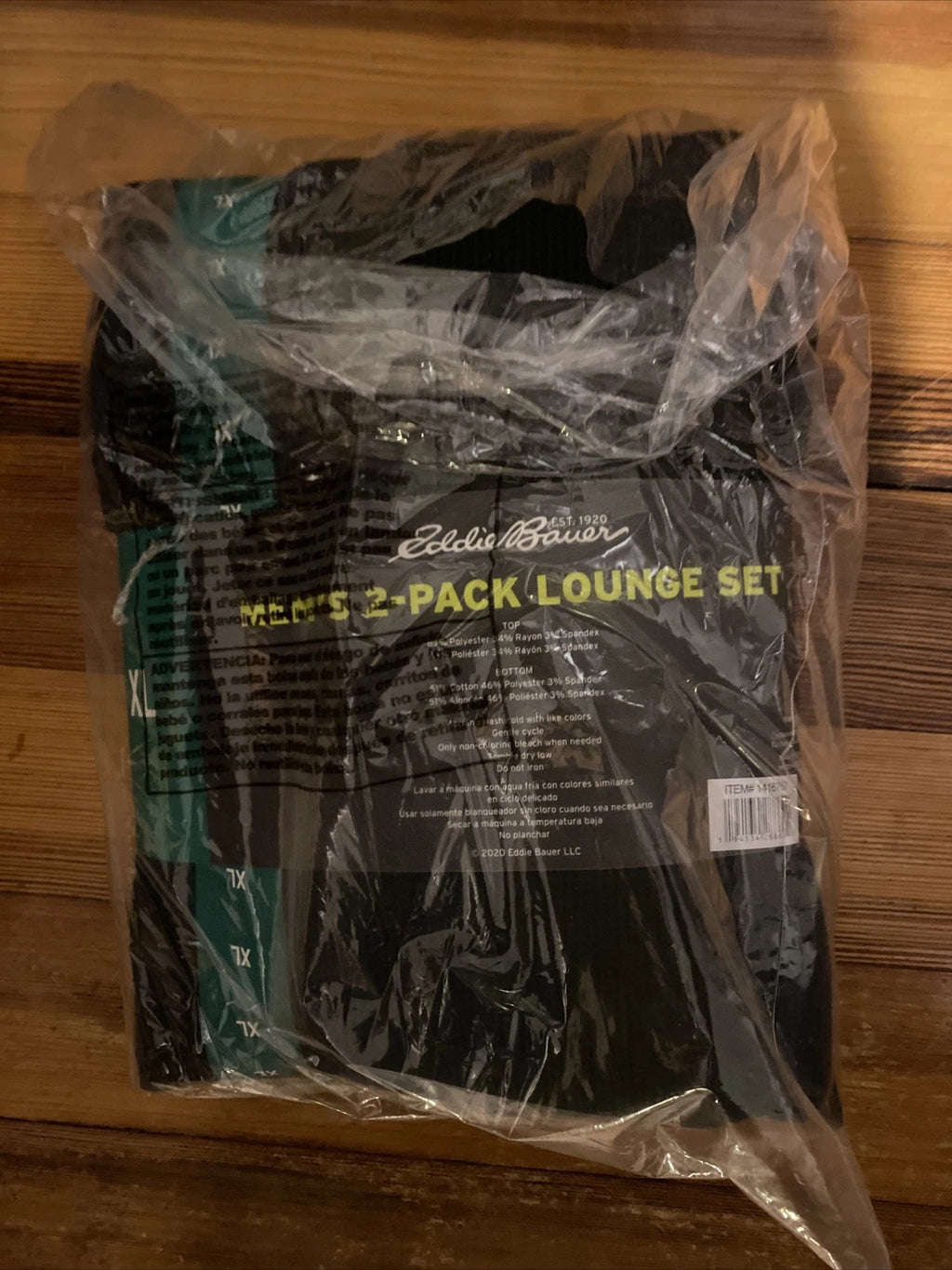 New Mens Eddie Bauer 2Pack Lounge Set Thermal Shirt Fleece Pants Pajama Green XL