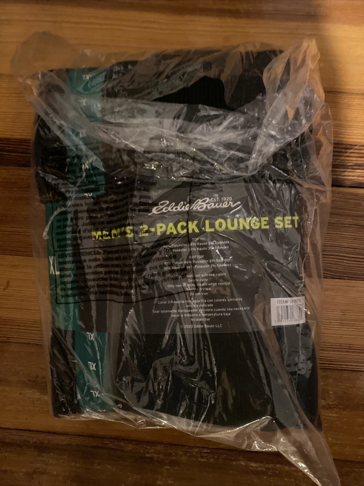 New Mens Eddie Bauer 2Pack Lounge Set Thermal Shirt Fleece Pants Pajama Green XL