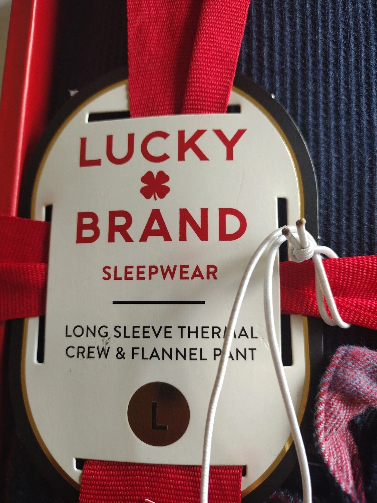 Lucky Brand Pajamas Set Mens Sz Large Thermal Top Flannel Pants Christmas New