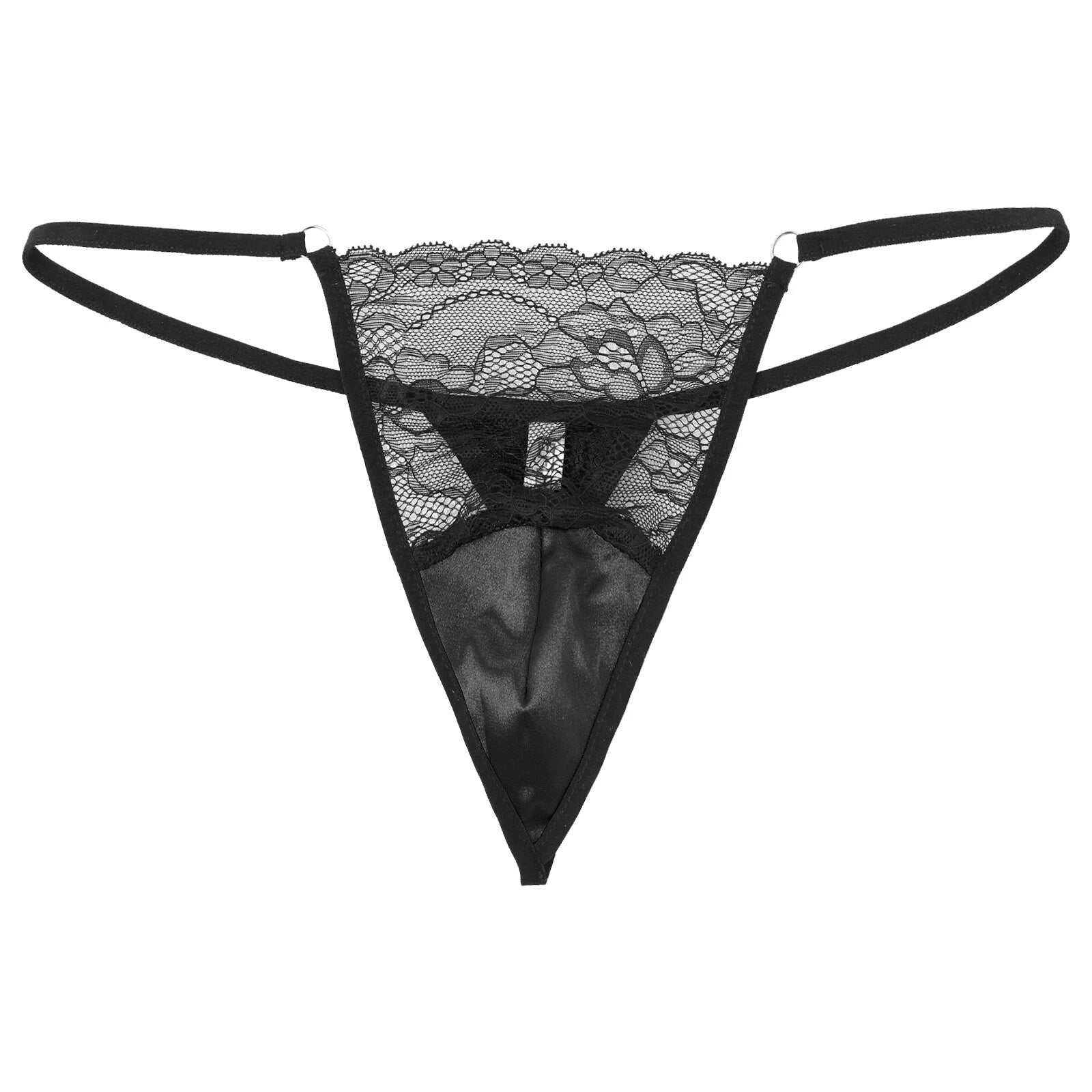 Man Nightwear See Through Set Gay Crossdress Transparent Lingerie Silky Satin