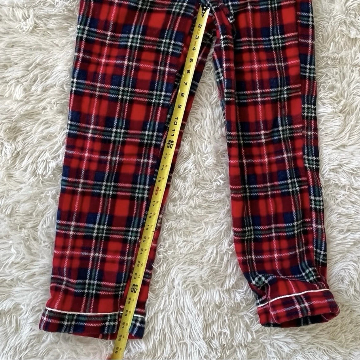 Alexander Del Rossa Pajamas Medium Men's  Plaid Red Unisex Fleece 2-piece
