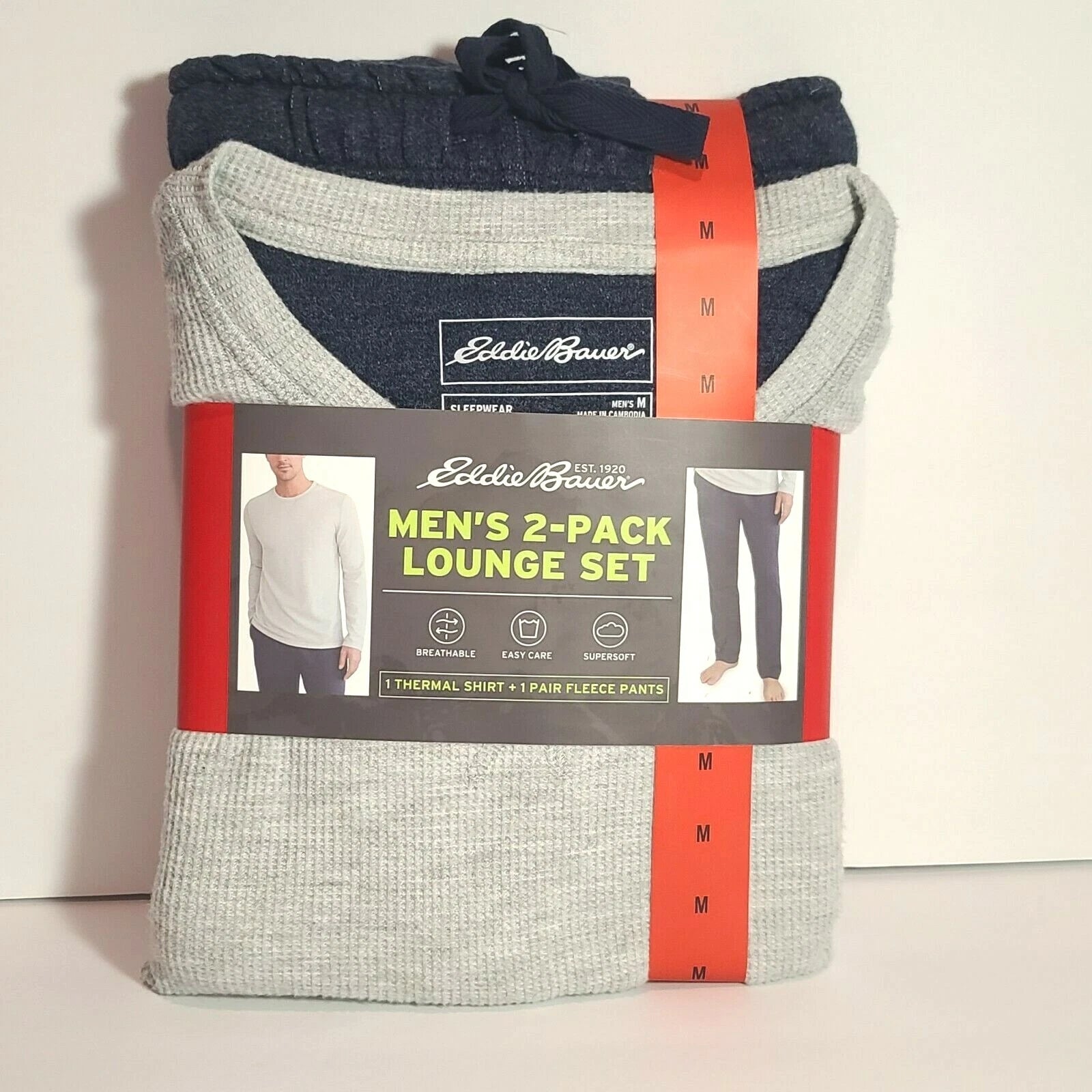 Eddie Bauer Men Thermal 2-Pack Lounge Pajama PJ Set New