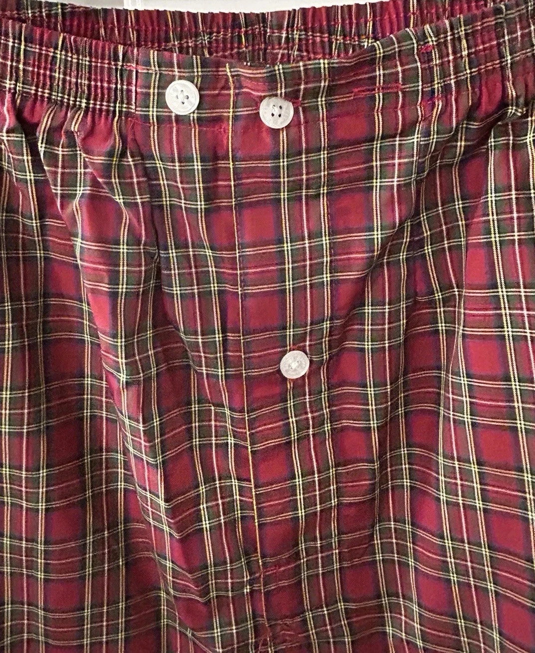 Hanes Men's Size XL Woven Cotton Blend Red Plaid Pajama Set NEW