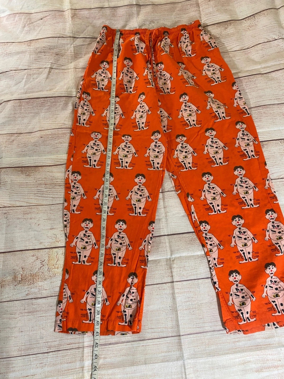 Vintage Hasbro Men's 2001 Orange Operation Pajama Set Y2K - Large