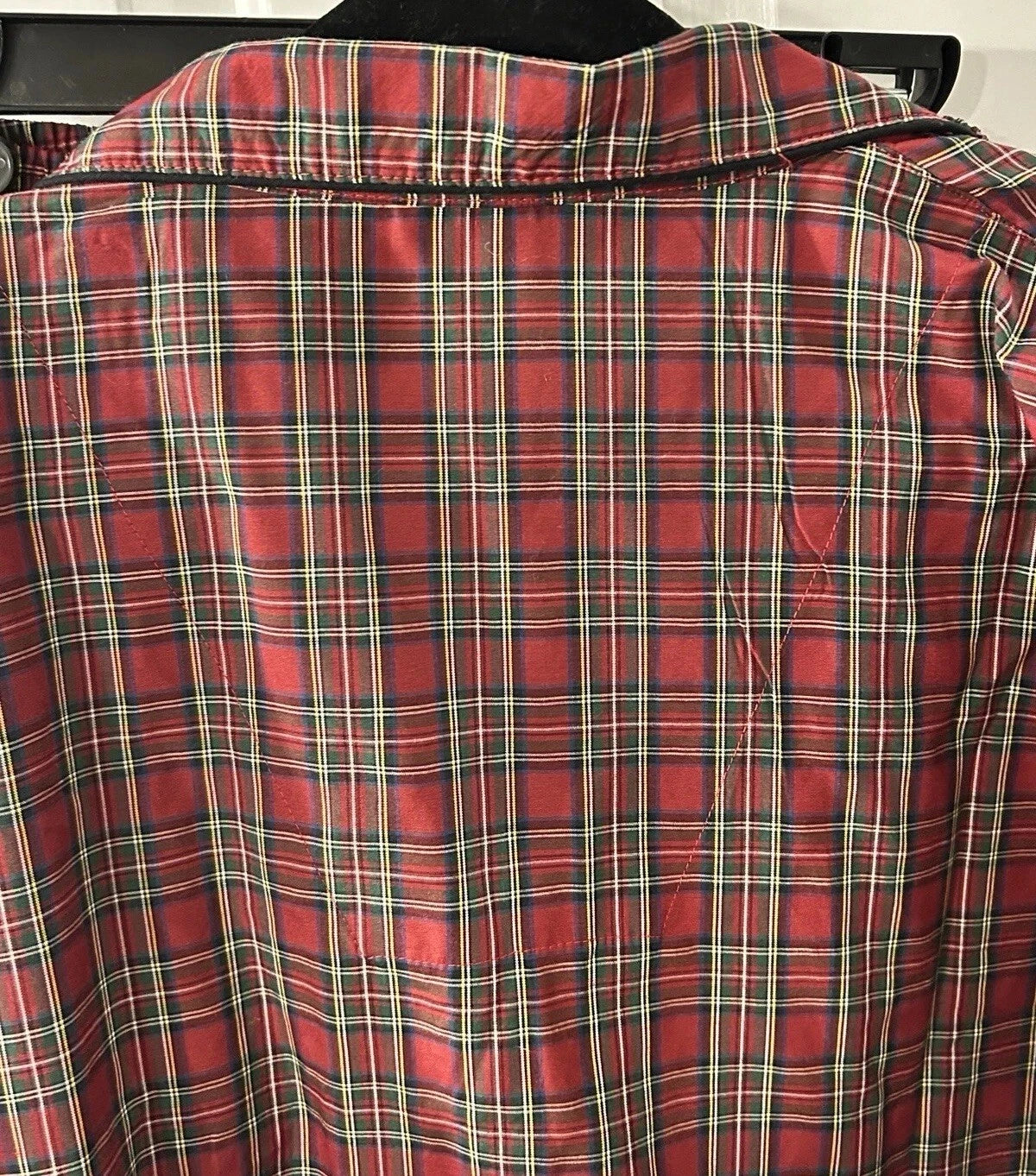 Hanes Men's Size XL Woven Cotton Blend Red Plaid Pajama Set NEW