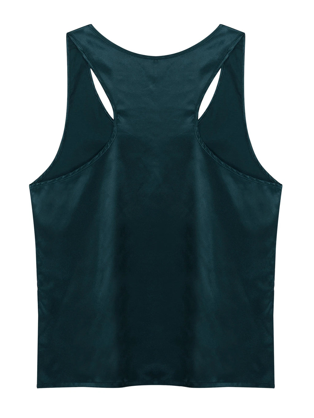 Mens Satin Pajamas Set Sleeveless Tank Top with Shorts Sleepwear Nightwear