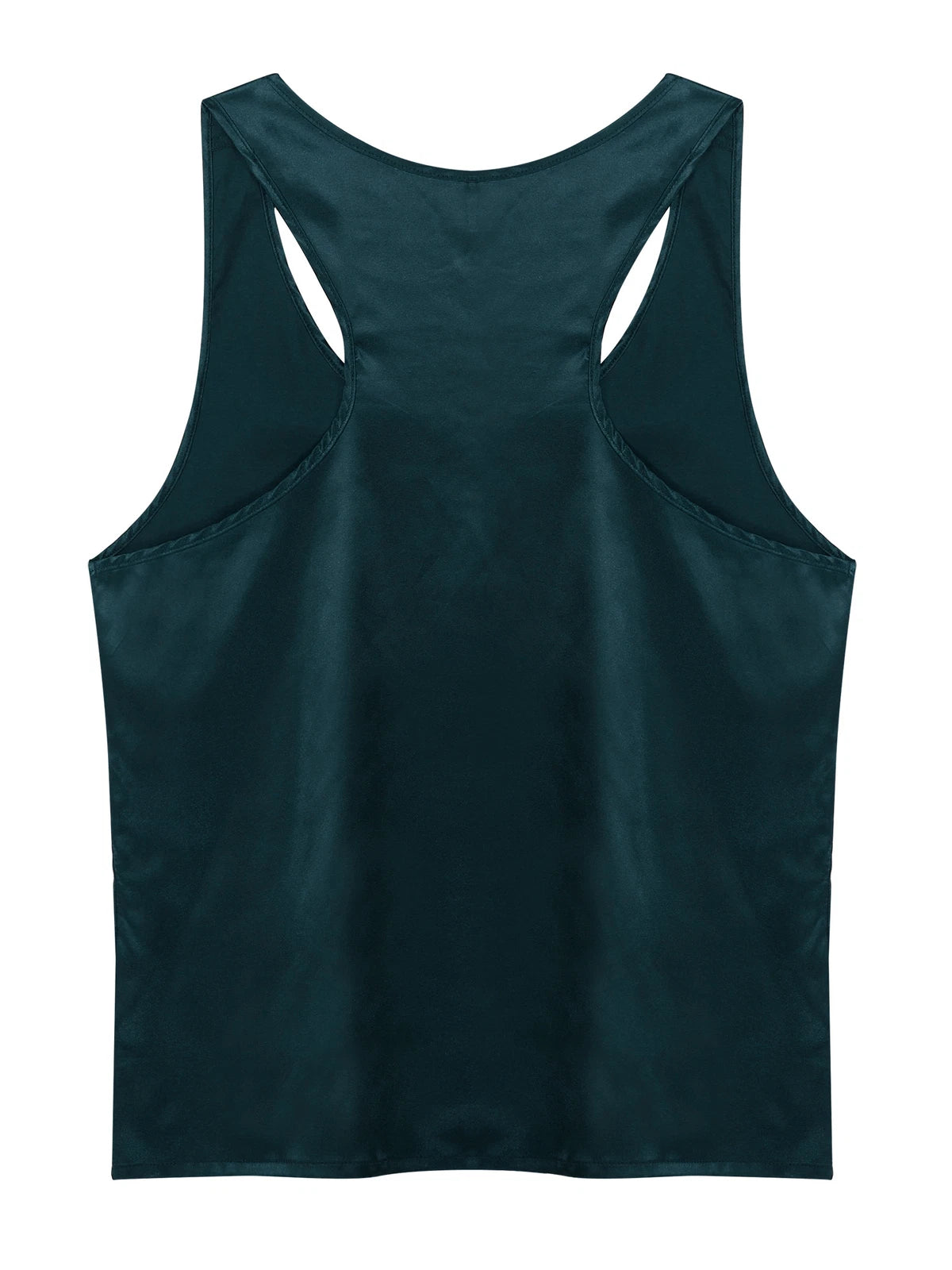 Mens Satin Pajamas Set Sleeveless Tank Top with Shorts Sleepwear Nightwear